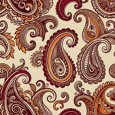 Brown Paisley Pattern Background