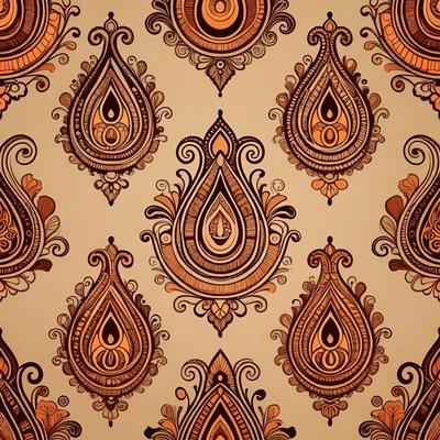 Henna Paisley Seamless Pattern