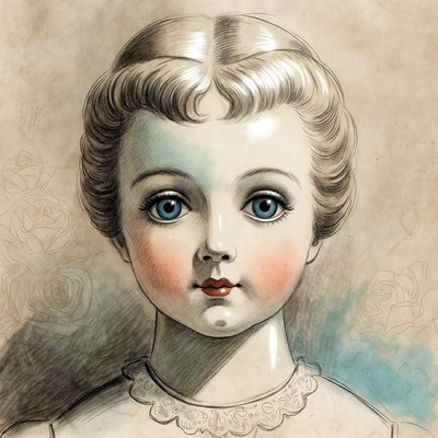 Portrait of girl with blue eyes