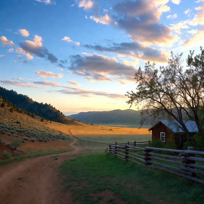 Red Cabin in Sunset Mountain Valley