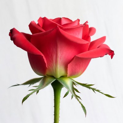 Red Rose on White Background