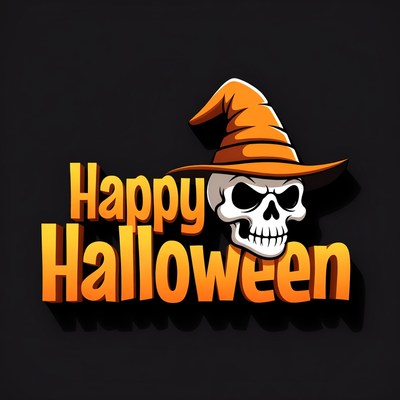 Happy Halloween Skull Witch Hat