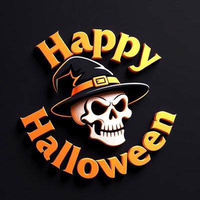 Happy Halloween Witch Skull