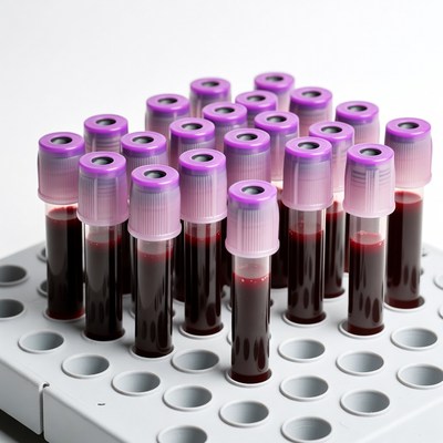 Blood Sample Tubes in Rack