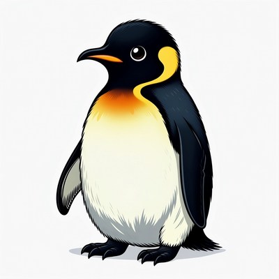 Cartoon Emperor Penguin Standing
