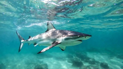 Blacktip shark swimming underwater