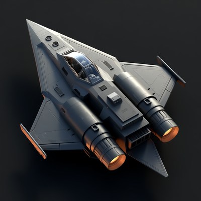 Futuristic Fighter Jet with Thrusters