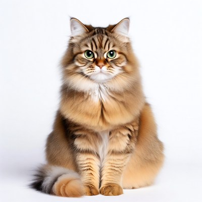 Norwegian Forest Cat on white background