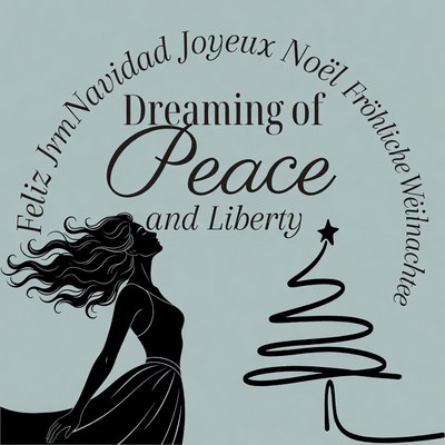 Woman Dreaming of Peace and Liberty Christmas