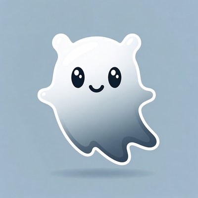 Cute cartoon ghost illustration