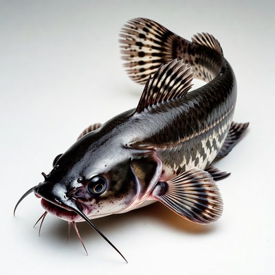 Spotted Catfish on White Background