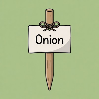 Onion Plant Label Illustration
