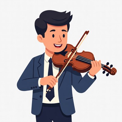 Man playing violin in suit