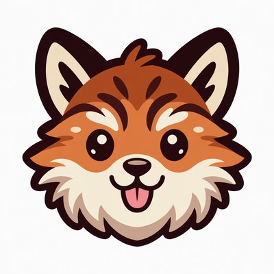 Cute cartoon fox face