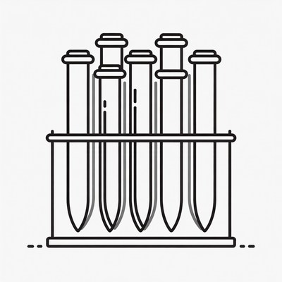 Test Tubes in Rack Illustration