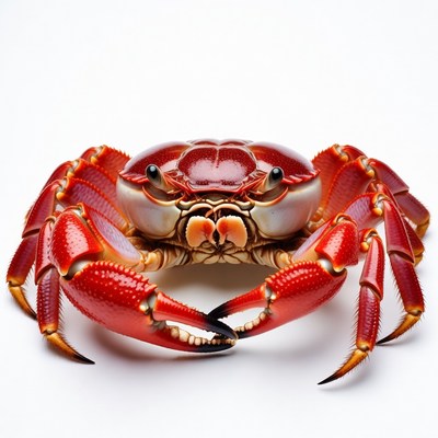 Red crab on white background