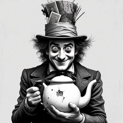 Mad Hatter holding teapot
