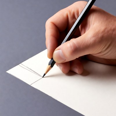 Hand drawing line on paper