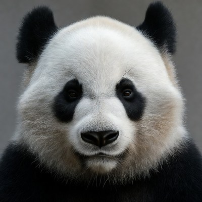Close-up giant panda face