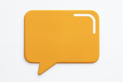 3D Orange Speech Bubble Icon