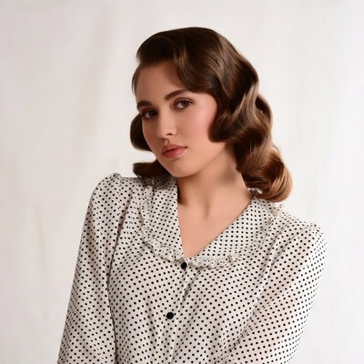 Woman with vintage wavy hairstyle