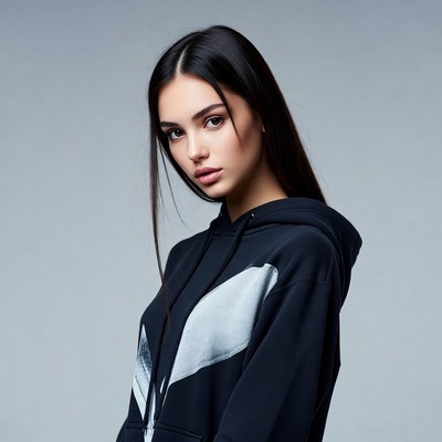 Woman in black hoodie