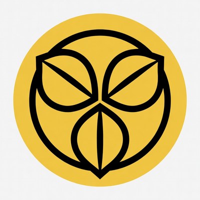 Yellow Leaf Icon in Circle