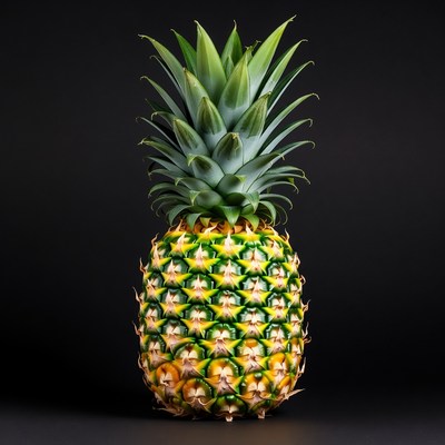 Fresh Pineapple on Black Background