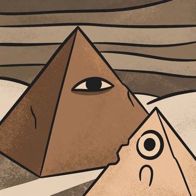 Two Eye Pyramids Illustration