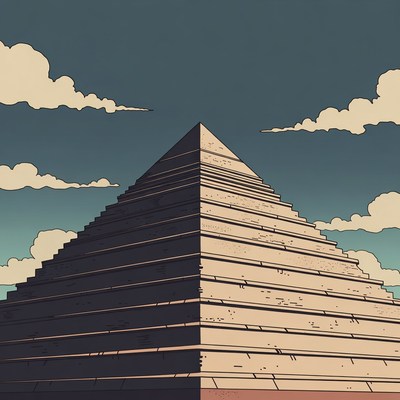 Stepped Pyramid Under Cloudy Sky