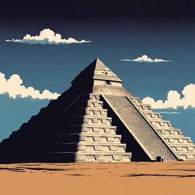 Mayan Pyramid Illustration