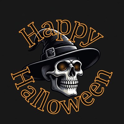 Happy Halloween Witch Skull