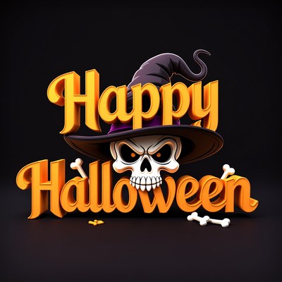 Happy Halloween Skull Witch Hat