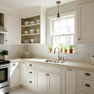 Bright White Corner Kitchen