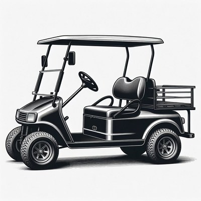 Black Golf Cart Illustration