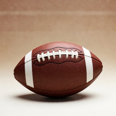 Brown football on beige background