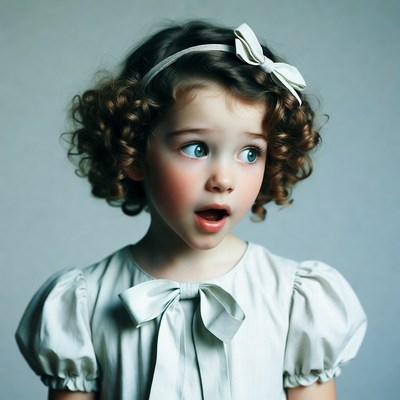 Little girl with big eyes surprised