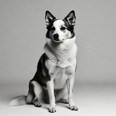 Black and white Border Collie sitting