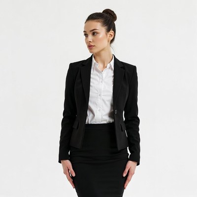 Woman in black business suit