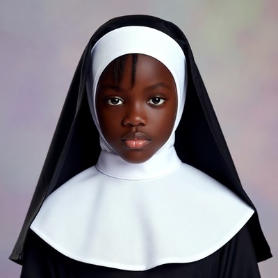 Young African nun in habit