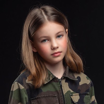 Girl in camouflage jacket