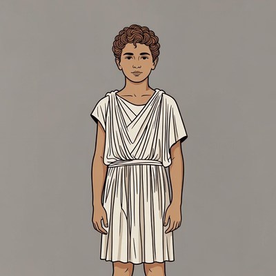 Boy in ancient Greek chiton