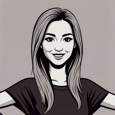 Smiling Asian woman illustration