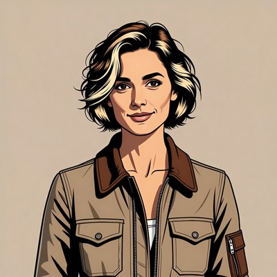 Woman in tan jacket portrait