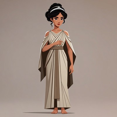 Asian woman in ancient Greek dress