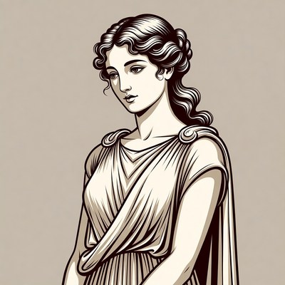 Woman in Greek Toga Illustration