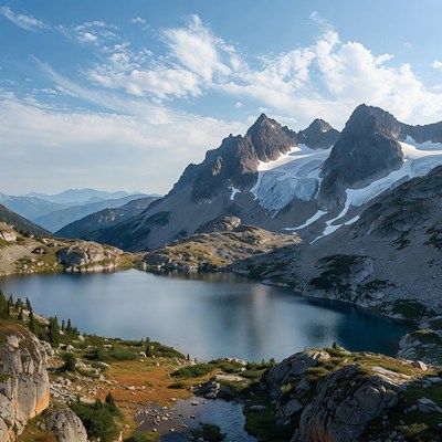 Glacier Mountain Lake Landscape