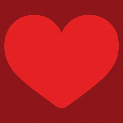 Red Heart on Dark Red Background