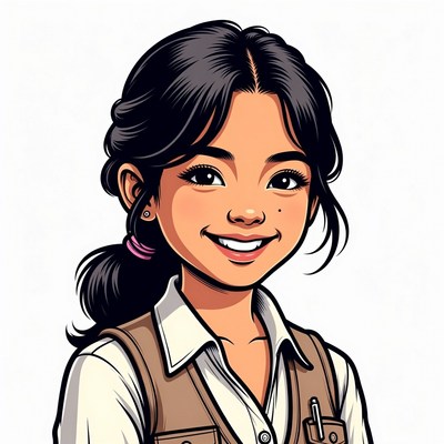 Smiling Asian girl in vest