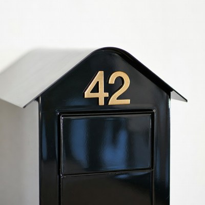 Black Mailbox with Gold 42